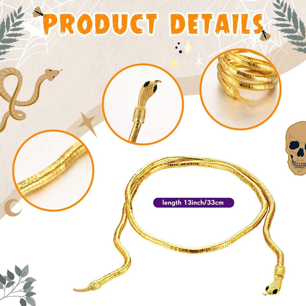 8774 9 Pcs Halloween Medusa Costume Accessoriess Women, Medusa View 3